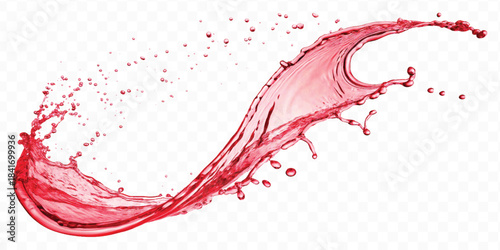 abstract fresh and clean water splash with drops in mid air cut out and curve style isolated on white background