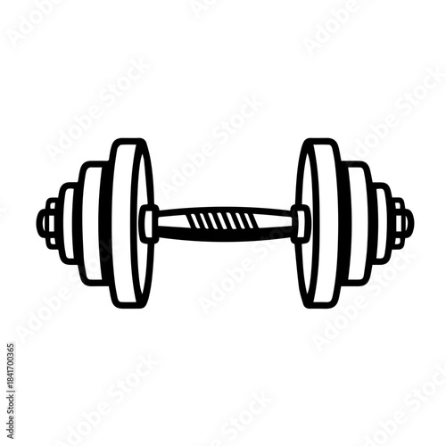 Weightlifting Equipment: A detailed, clear image of a dumbbell, the quintessential tool for strength training, captured in a clean and modern style.