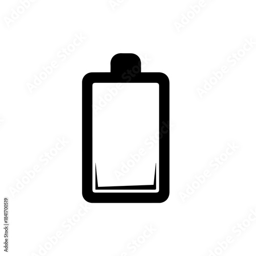 Low Battery Power Icon: The black and white symbol of a nearly depleted battery, a universal indicator of low power or energy, perfectly clean and minimalist.