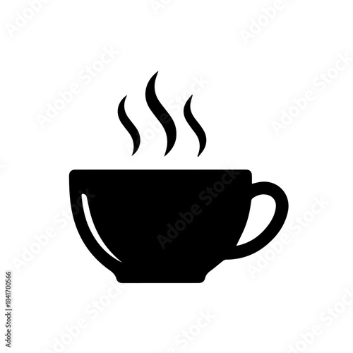 Aroma in Silhouette: A steaming cup of morning warmth in striking black silhouette, a visual symphony of simplicity and inviting comfort.