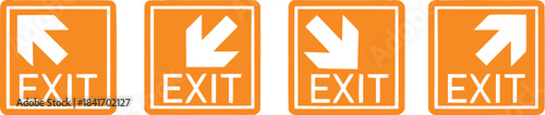 Emergency Exit Icon set. exit door sign. Escape and evacuation symbol. Various exit sign isolated white background.Evacuation and relocation of people to safety, Vector illustration !