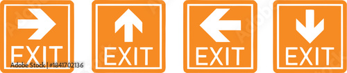Emergency Exit Icon set. exit door sign. Escape and evacuation symbol. Various exit sign isolated white background.Evacuation and relocation of people to safety, Vector illustration !