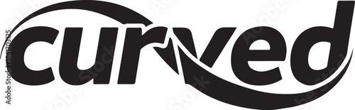 Black curved text logo design on white background