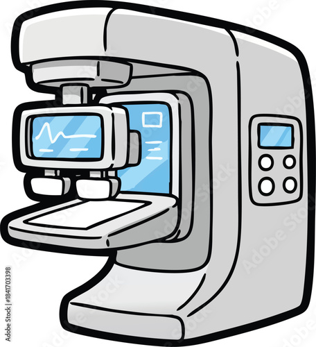 Medical Mammogram Machine Illustration