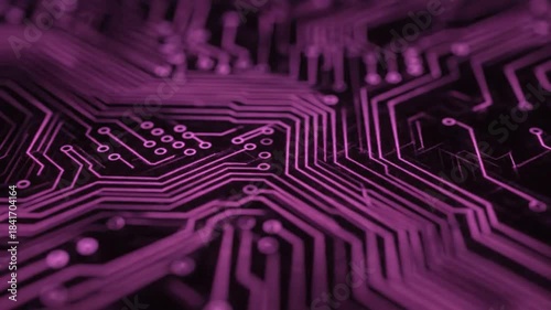 ネオン輝く未来回路 ドローン映像美