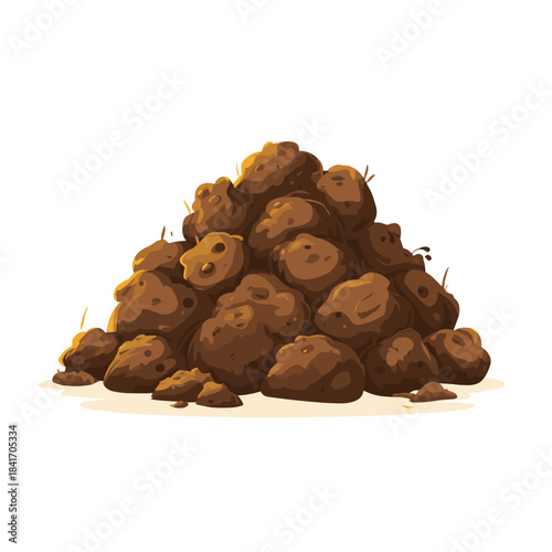 Vector illustration of a pile of cow dung isolated on a white background