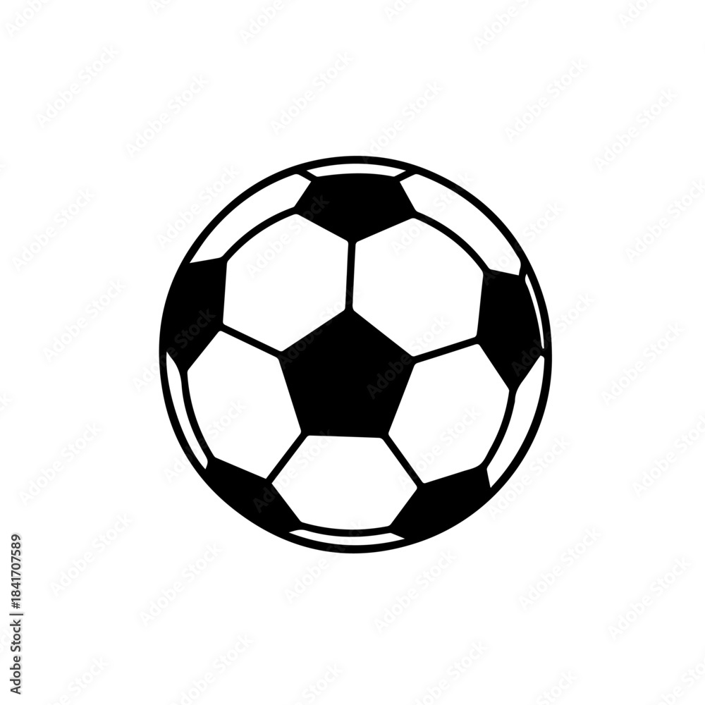 Obraz premium Round black and white leather soccer ball isolated on a white background, a common sport game object