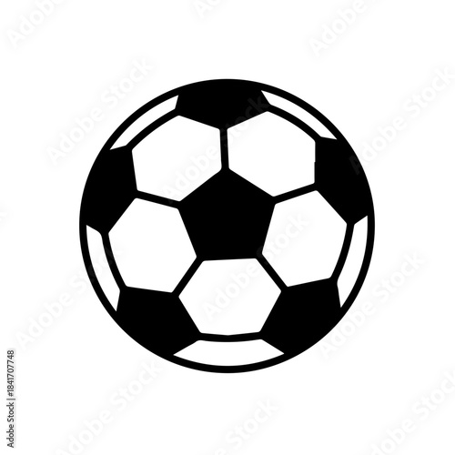 Isolated black and white leather soccer ball equipment for sport and fun