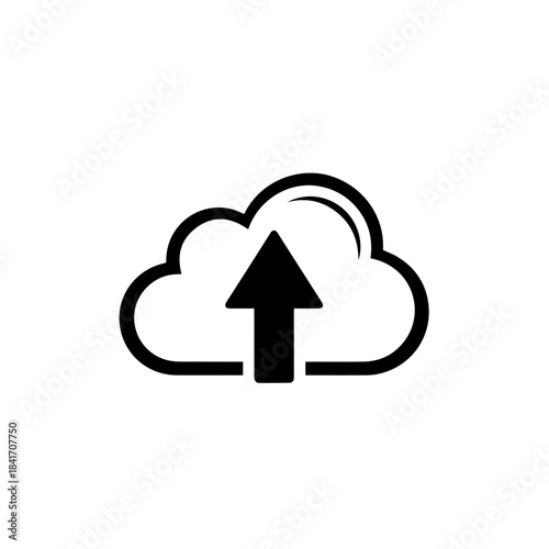 Cloud computing network connection symbol of an upload and download arrow icon button vector illustration