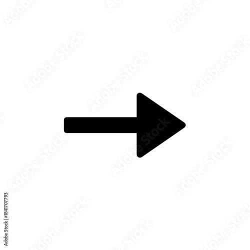Black arrow sign illustration for success direction icon, a 3D web symbol pointing the way, isolated on white with growth concept design