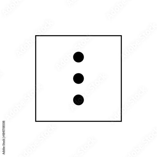 Minimalist Ellipsis Design with Three Black Dots in Square Frame