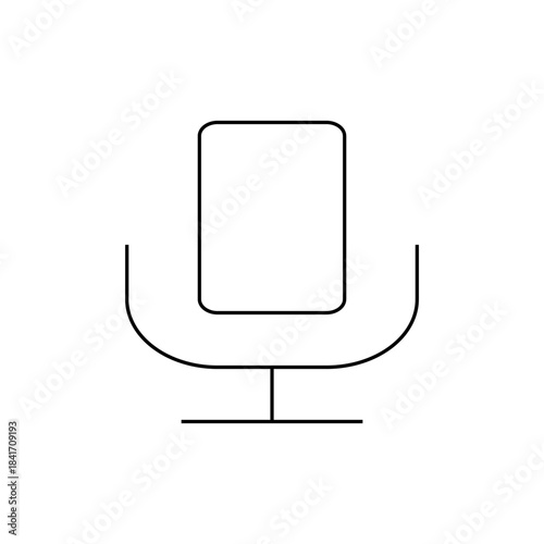 Minimalist Black and White Modern Desk Lamp with Rectangular Head and Curved Arm