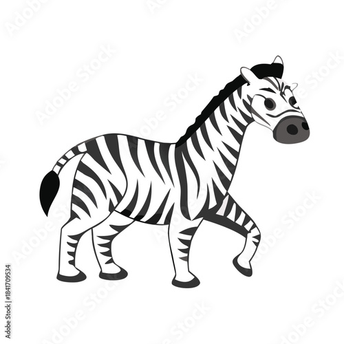 Playful Cartoon Zebra Illustration for Kids, Fun and Colorful Animal Art, Child-Friendly Design
