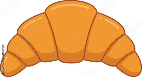 Cute cartoon croissant illustration, buttery pastry graphic perfect for bakery branding, cafe menus, food packaging, and kitchen decor