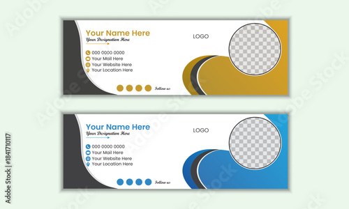 Professional email signature and web banner design template or social media cover page design.