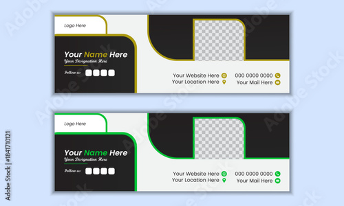 Professional email signature and web banner design template or social media cover page design.