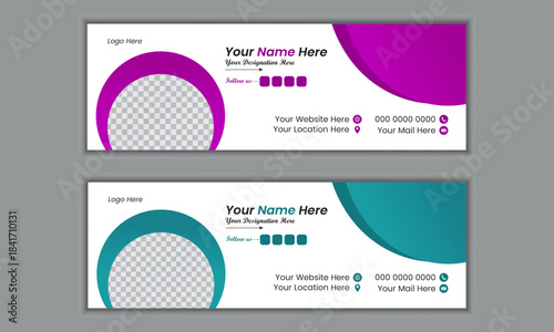 Professional email signature and web banner design template or social media cover page design.