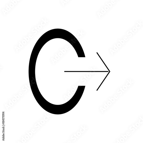 Black Arrow Icon Looping Backward for Refresh or Reload Concept