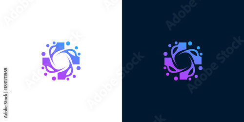 Dynamic and fluid gradient logo representing innovative health, medical science, and holistic wellness solutions. A vibrant abstract symbol of care, technology, and vitality for modern brands