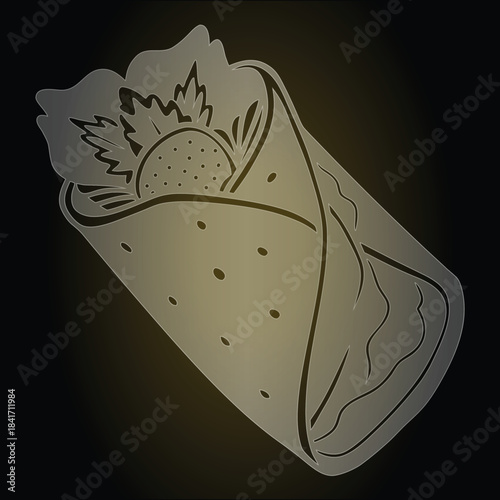 Delicious Shawarma Kebab Wrap Food Illustration Design