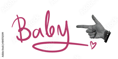 cool graffiti Baby with hand