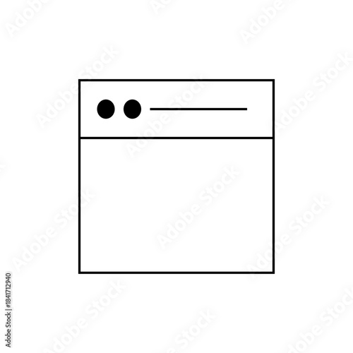 Minimalist Icon of Two Dots and Line in Simple Box Design