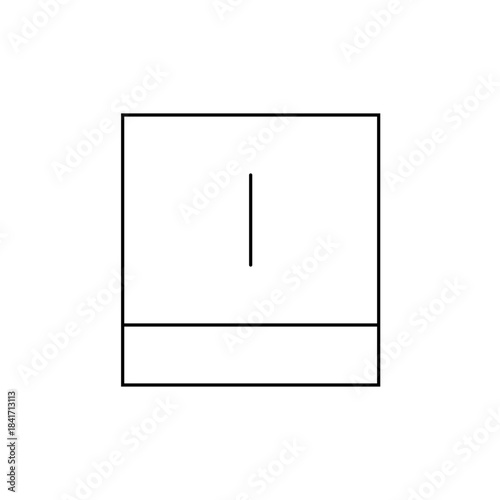 Minimalist Line Art Icon of a Vertical Bar in a Rectangle
