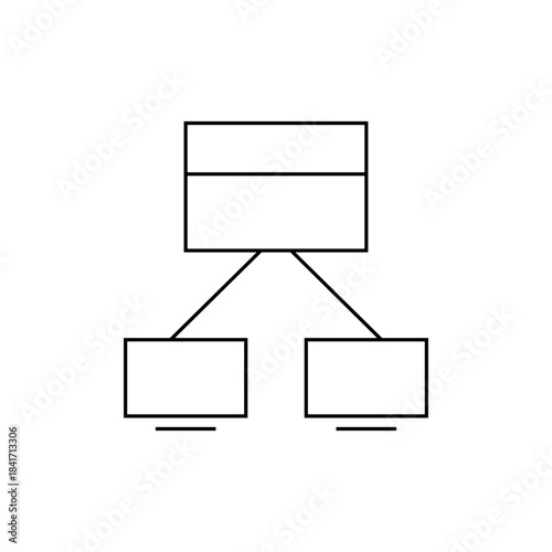 Simple Hierarchical Diagram with Two Branches and Rectangular Nodes