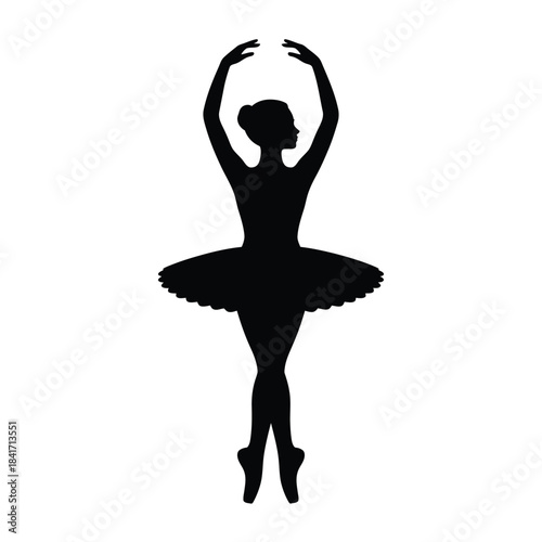 Elegant ballerina silhouette in a classic pose showcasing grace and artistry