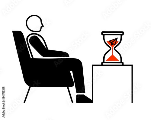 CEO at Desk Silhouette Icon