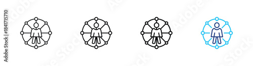 Management icon set outline multistyle vector illustration concept