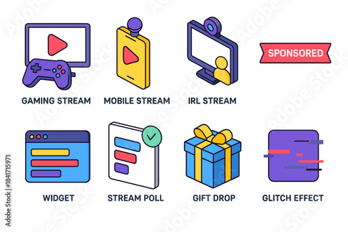 Streaming and Digital Content Icon Set