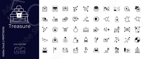 Treasure Duotone Editable Icons set