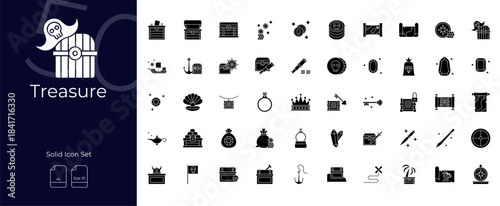 Treasure Solid Editable Icons set