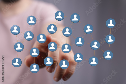 фотографія Connecting people, network structure, modern technology concept