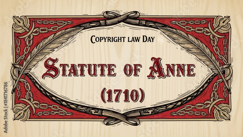 Celebrate Copyright Law Day with the Statute of Anne, a vintage design for legal professionals, educators, and history buffs who appreciate intellectual property rights and historical milestones