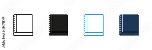 Notebook Line And Solid Icon Set. Stationery, Writing, And Note-Taking Symbol Collection. Educational And Office Supplies. Isolated Vector Illustration