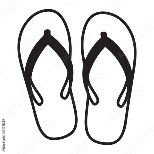 Black flip flops illustration on isolated