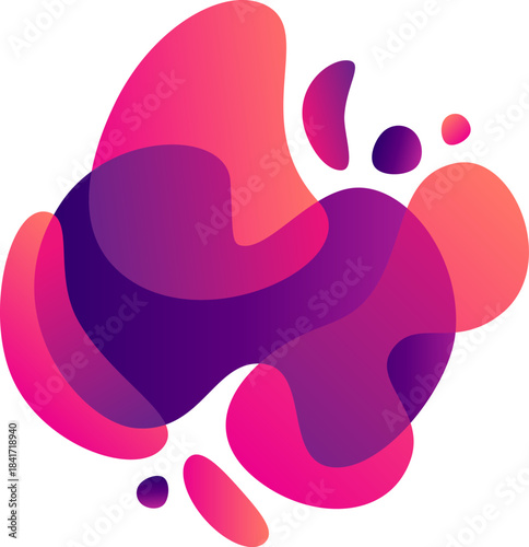 Abstract fluid shapes creating vibrant gradient background design