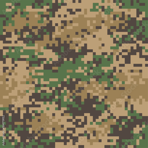 Digital camouflage pattern representing military jungle or desert warfare