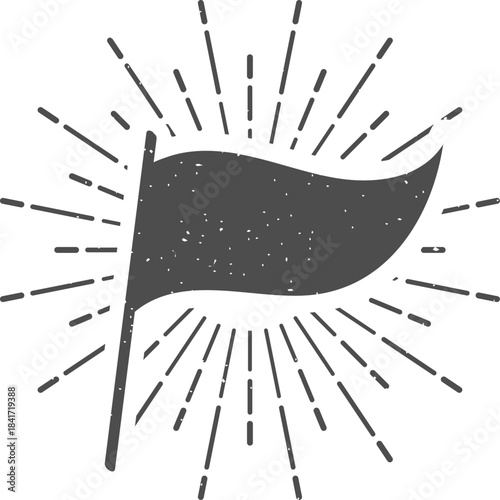 Distressed flag icon marking goal achievement and success