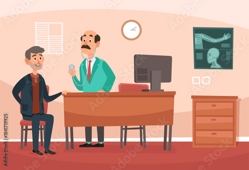 Doctor consulting patient during medical examination in hospital