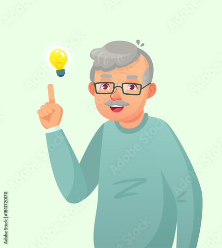 Senior man having new business idea concept