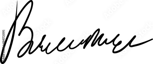 Handwritten signature on white background for authentication concept