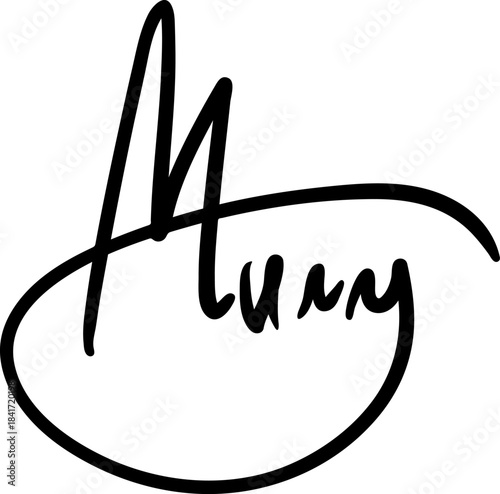 Hand drawing modern signature of a personal name