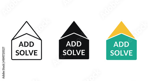 Add solve icon set finding solutions organizational management strategy for business documents