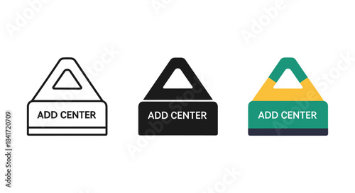 Location marker center point icon set adding waypoint position navigation graphic design element
