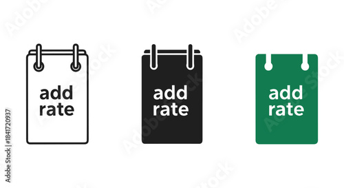 Add rate icon set for business finance and pricing symbol vector illustration concept