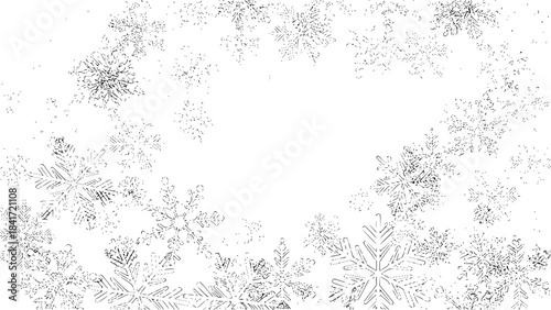 snowflakes silhouette line art vector illustration with a white background
