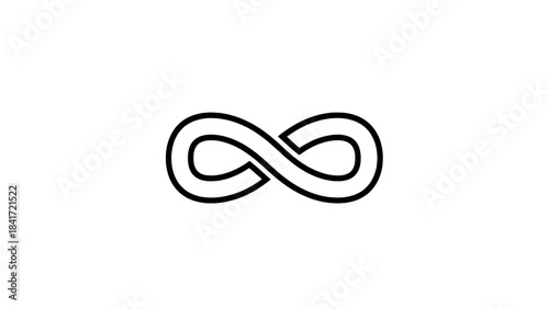 Minimalist double-line infinity symbol vector illustration with a continuous loop